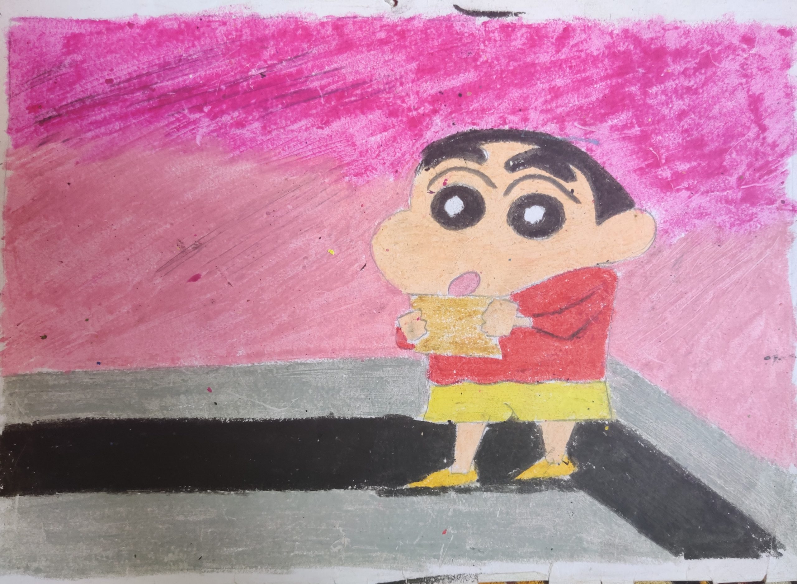 Kids Drawing - Oil Pastel Drawing By Master Aneesh Std.4